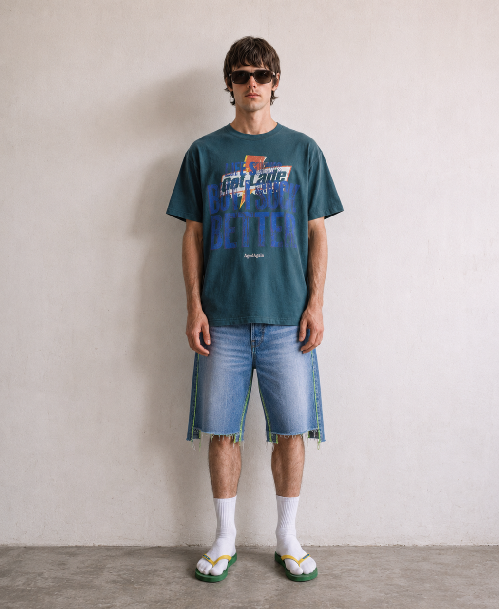 Life Sucks - Tee - Purple - model front