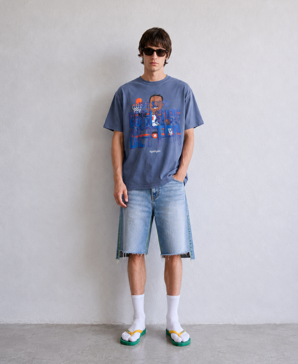 Life Sucks - Tee - Sage - model front
