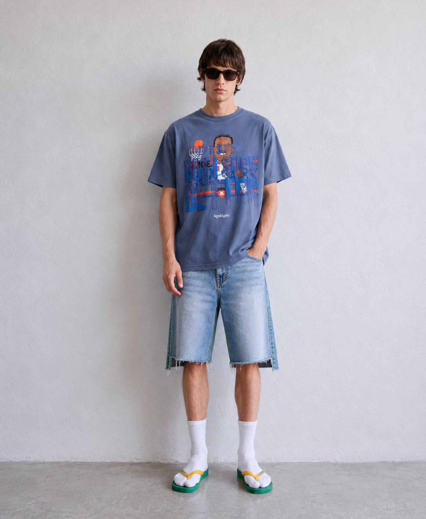 Life Sucks - Tee - Sage - model front